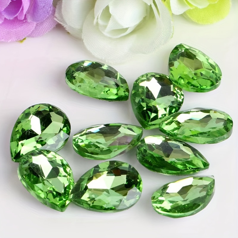 60pcs Colorful Acrylic Teardrop Crystals for DIY Headdresses & Clothing Embellis